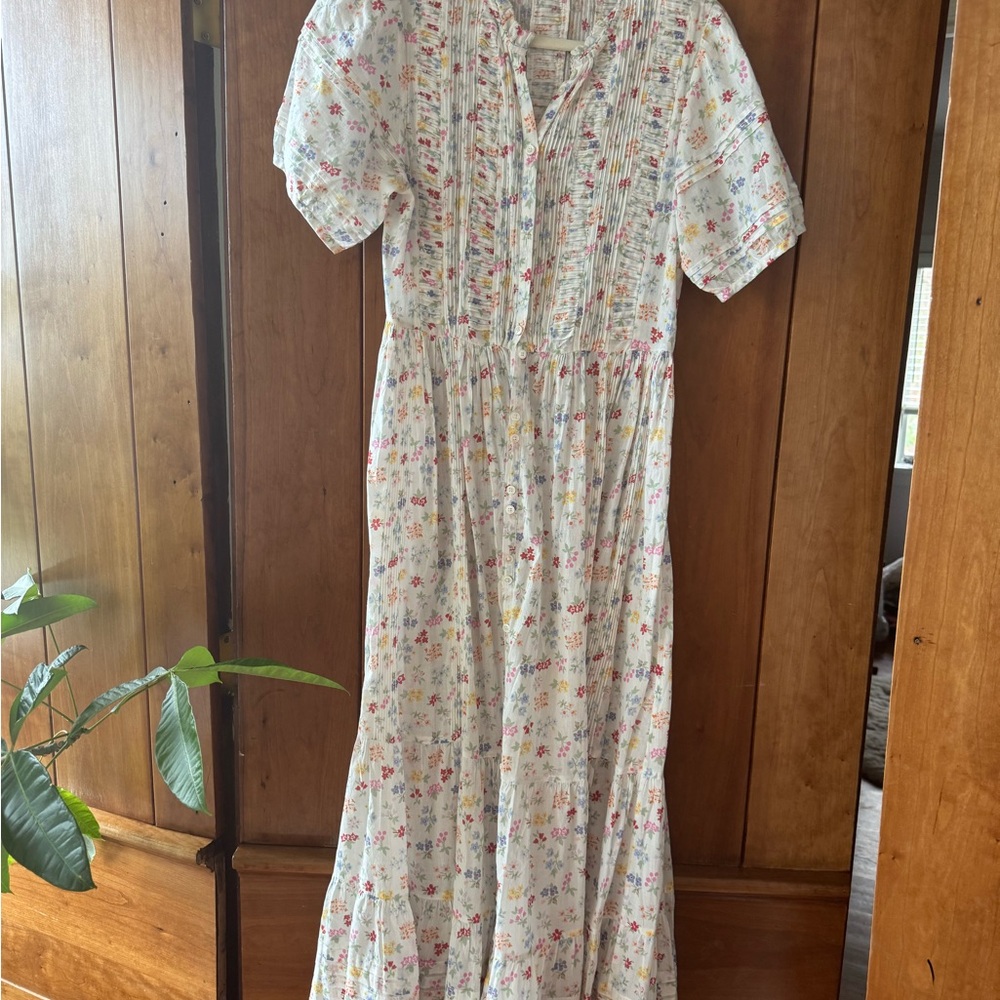 Doen Floral Maxi Dress in Cream and Pink